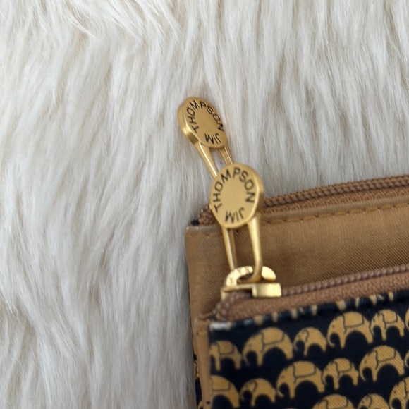 JIM THOMPSON Cosmetic Bag w/ Mirror Elephant Zippered Pouch + paper shopping bag - Picture 3 of 15